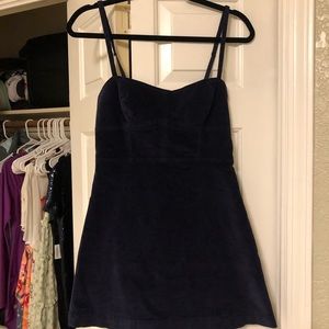 Navy blue, velvet, Urban Outfitters mini dress!